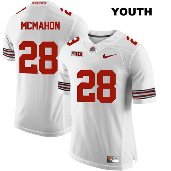 Ohio State Buckeyes Youth Amari McMahon #28 White Authentic Nike College NCAA Stitched Football Jersey XB19C31LS